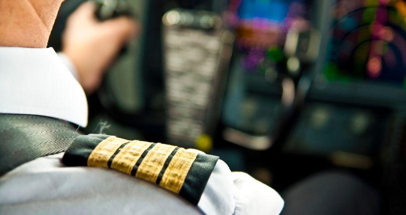 pilot in the cockpit