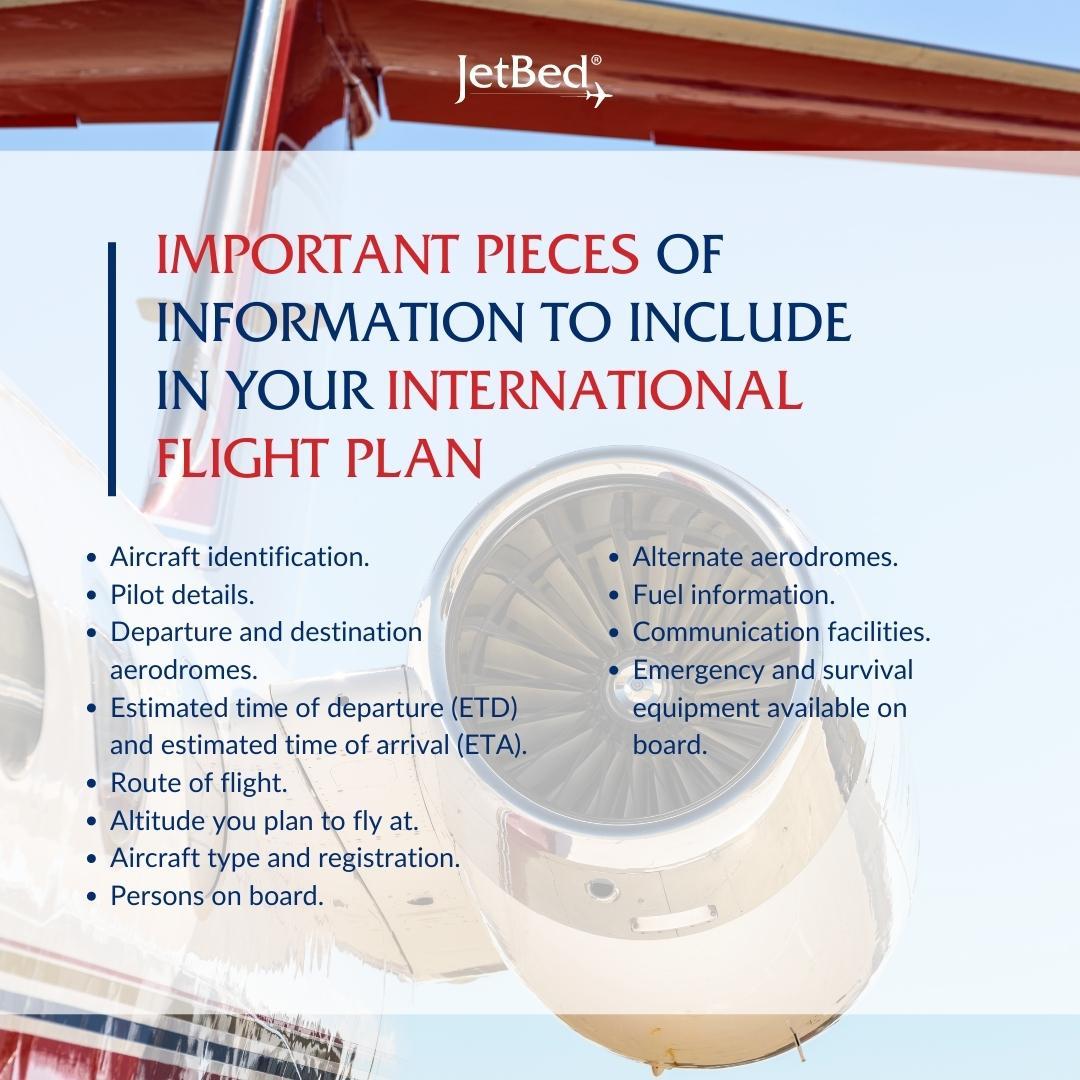 important pieces of information to include in your international flight plan