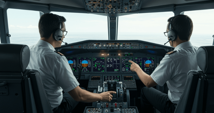 two pilot discussing each other