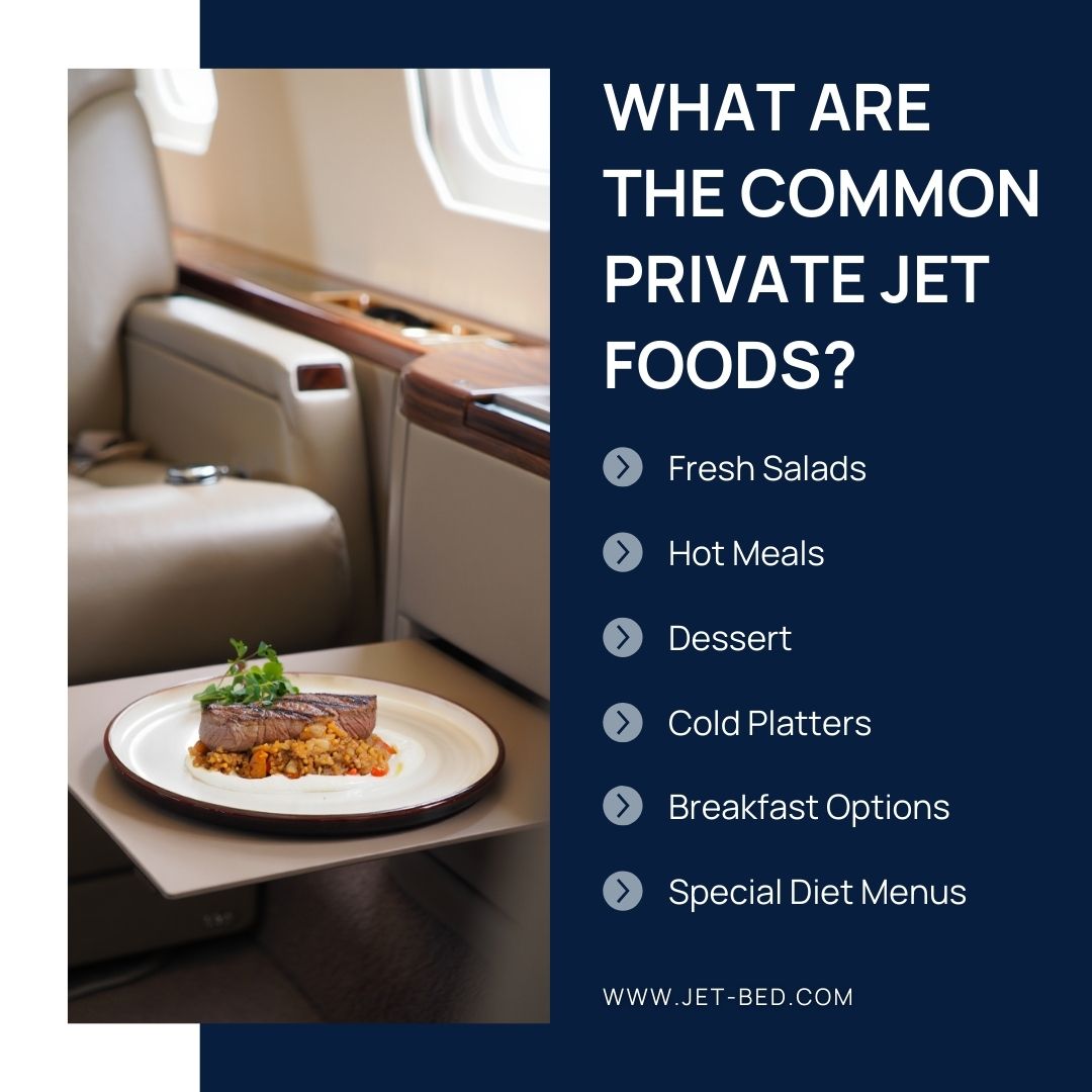 What are the common private jet foods