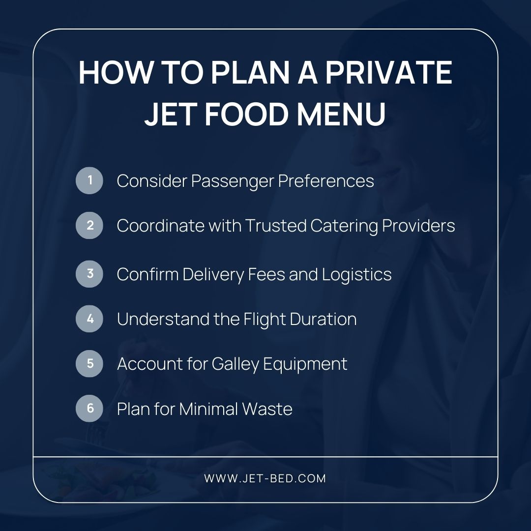 How to plan a private jet food menu