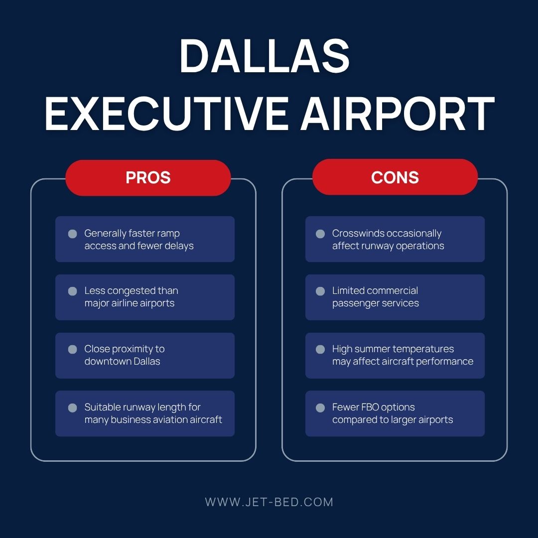Pros and Cons of Dallas Executive Airport